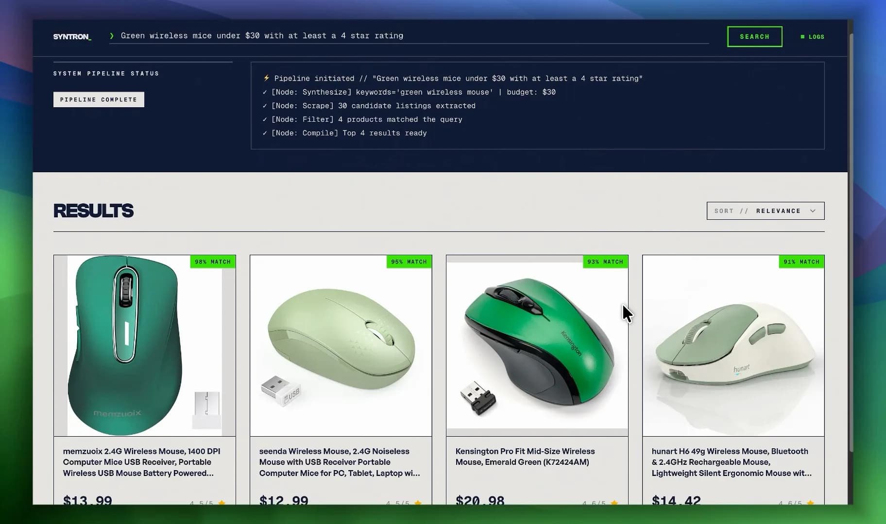 Screenshot of Syntron